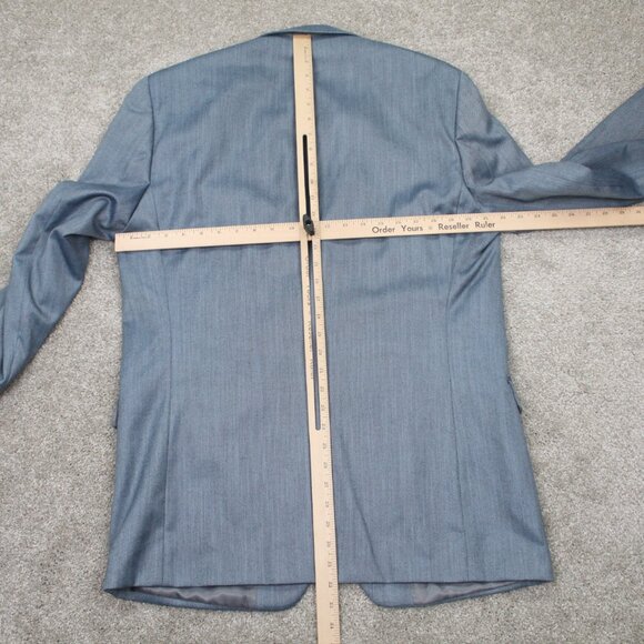 LAUREN Ralph Lauren Leland Blazer NWT Men 42 L Blue Poly/Rayon 2 Button Ventless - Picture 11 of 16